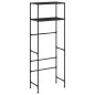 Rastrelliera per Bagno a 2 Livelli Nera 53,5x28x143 cm Ferro Rastrelliera per Bagno a 2 Livelli Nera 53,5x28x143 cm Ferro
