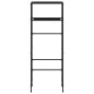 Rastrelliera per Bagno a 2 Livelli Nera 53,5x28x143 cm Ferro Rastrelliera per Bagno a 2 Livelli Nera 53,5x28x143 cm Ferro