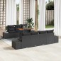 vidaXL Set di divani da giardino con cuscini, 8 pezzi, in polyrattan nero. vidaXL Set di divani da giardino con cuscini, 8 pezzi, in polyrattan nero.