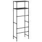 Rastrelliera per Bagno a 2 Livelli Nera 53,5x28x143 cm Ferro Rastrelliera per Bagno a 2 Livelli Nera 53,5x28x143 cm Ferro