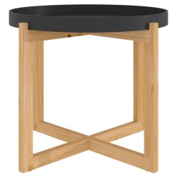 Tavolino Nero 53x53x43,5cm Legno Multistrato e Massello di Pino