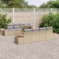 vidaXL Set Divano da Giardino da 9 Pezzi con Cuscini Beige in Rattan Sintetico vidaXL Set Divano da Giardino da 9 Pezzi con Cuscini Beige in Rattan Sintetico
