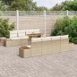 vidaXL Set da Giardino da 9 Pezzi con Cuscini in Rattan Poly Beige vidaXL Set da Giardino da 9 Pezzi con Cuscini in Rattan Poly Beige