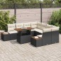 vidaXL Set divano da giardino 9 pezzi con cuscini in rattan plastico nero vidaXL Set divano da giardino 9 pezzi con cuscini in rattan plastico nero