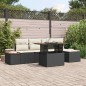 vidaXL Set di divani da giardino a 6 pezzi con cuscini neri in rattan sintetico vidaXL Set di divani da giardino a 6 pezzi con cuscini neri in rattan sintetico