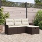 vidaXL Set di divani da giardino 4 pezzi con cuscini in polyrattan marrone vidaXL Set di divani da giardino 4 pezzi con cuscini in polyrattan marrone