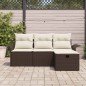 vidaXL Set di divani da giardino 4 pezzi con cuscini in polyrattan marrone vidaXL Set di divani da giardino 4 pezzi con cuscini in polyrattan marrone