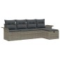 vidaXL Set divani da giardino 5 pezzi con cuscini in rattan grigio vidaXL Set divani da giardino 5 pezzi con cuscini in rattan grigio