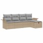 vidaXL Set di divano da giardino a 5 pezzi con cuscini beige in polyrattan