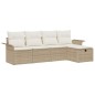 vidaXL Set di divani da giardino in 5 pezzi di con cuscini beige in rattan sintetico vidaXL Set di divani da giardino in 5 pezzi di con cuscini beige in rattan sintetico
