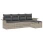 vidaXL Set di divani da giardino 5 pezzi con cuscini in polirattan grigio chiaro vidaXL Set di divani da giardino 5 pezzi con cuscini in polirattan grigio chiaro