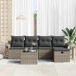vidaXL Set da Giardino in 6 Pezzi con Cuscini Grigi in Rattan Sintetico