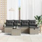 vidaXL Set da Giardino in 6 Pezzi con Cuscini Grigio Chiaro in Polyrattan vidaXL Set da Giardino in 6 Pezzi con Cuscini Grigio Chiaro in Polyrattan