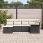 vidaXL Set di divani da giardino in 6 pezzi con cuscini, rattan sintetico nero