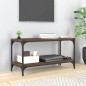 Mobile TV Rovere Marrone 80x33x41cm Legno Multistrato e Acciaio Mobile TV Rovere Marrone 80x33x41cm Legno Multistrato e Acciaio
