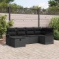vidaXL Set da giardino in rattan nero con 6 pezzi e cuscini vidaXL Set da giardino in rattan nero con 6 pezzi e cuscini
