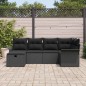 vidaXL Set da giardino in rattan nero con 6 pezzi e cuscini vidaXL Set da giardino in rattan nero con 6 pezzi e cuscini