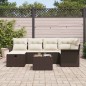 vidaXL Set di divano da giardino 7 pezzi con cuscini marroni in poly rattan vidaXL Set di divano da giardino 7 pezzi con cuscini marroni in poly rattan