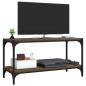 Mobile TV Rovere Marrone 80x33x41cm Legno Multistrato e Acciaio Mobile TV Rovere Marrone 80x33x41cm Legno Multistrato e Acciaio
