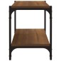 Mobile TV Rovere Marrone 80x33x41cm Legno Multistrato e Acciaio Mobile TV Rovere Marrone 80x33x41cm Legno Multistrato e Acciaio