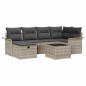 vidaXL Set di divani da giardino a 7 pezzi con cuscini grigio chiaro in rattan vidaXL Set di divani da giardino a 7 pezzi con cuscini grigio chiaro in rattan
