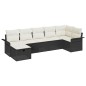 vidaXL Set da giardino 7 pezzi con cuscini neri in rattan sintetico vidaXL Set da giardino 7 pezzi con cuscini neri in rattan sintetico