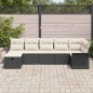 vidaXL Set da giardino 7 pezzi con cuscini neri in rattan sintetico vidaXL Set da giardino 7 pezzi con cuscini neri in rattan sintetico