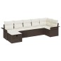 vidaXL Set di divani da giardino con 7 pezzi e cuscini in rattan sintetico marrone vidaXL Set di divani da giardino con 7 pezzi e cuscini in rattan sintetico marrone