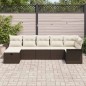 vidaXL Set di divani da giardino con 7 pezzi e cuscini in rattan sintetico marrone vidaXL Set di divani da giardino con 7 pezzi e cuscini in rattan sintetico marrone