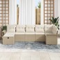 vidaXL Set di divani da giardino 7 pezzi con cuscini beige in rattan sintetico vidaXL Set di divani da giardino 7 pezzi con cuscini beige in rattan sintetico