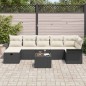 vidaXL Set divano da giardino 8 pezzi con cuscini in rattan nero vidaXL Set divano da giardino 8 pezzi con cuscini in rattan nero
