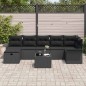 vidaXL Set di divani da giardino 8 pezzi con cuscini in polyrattan nero vidaXL Set di divani da giardino 8 pezzi con cuscini in polyrattan nero