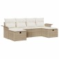 vidaXL Set di divano da giardino 6 pezzi con cuscini beige in rattan sintetico