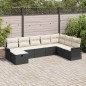 vidaXL Set da Giardino in Rattan Modulare da 8 Pezzi con Cuscini Neri vidaXL Set da Giardino in Rattan Modulare da 8 Pezzi con Cuscini Neri