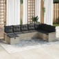 vidaXL Set di divani da giardino 8 pezzi con cuscini grigio chiaro in rattan sintetico