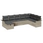 vidaXL Set di divani da giardino 8 pezzi con cuscini grigio chiaro in rattan sintetico