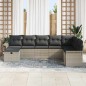 vidaXL Set di divani da giardino 8 pezzi con cuscini grigio chiaro in rattan sintetico