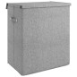 vidaXL Cesto Biancheria Pieghevole Grigio 51x34,5x59 cm Lino Finto vidaXL Cesto Biancheria Pieghevole Grigio 51x34,5x59 cm Lino Finto