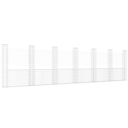 Gabbione a U con 7 Pali in Ferro 740x20x200 cm