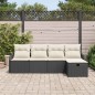 vidaXL Set Divani da Giardino , 5 pezzi con cuscini in rattan sintetico nero vidaXL Set Divani da Giardino , 5 pezzi con cuscini in rattan sintetico nero