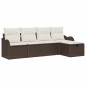vidaXL Set di divani da giardino in 5 pezzi con cuscini in polyrattan marrone vidaXL Set di divani da giardino in 5 pezzi con cuscini in polyrattan marrone