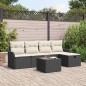 vidaXL Set di Divani da Giardino a 6 Pezzi con Cuscini in Rattan Sintetico Nero vidaXL Set di Divani da Giardino a 6 Pezzi con Cuscini in Rattan Sintetico Nero