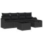 vidaXL Set di Divano da Giardino 6 Pezzi con Cuscini in Rattan Sintetico Nero