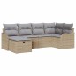 vidaXL Set da Giardino in Polirattan di da 6 Pezzi con Cuscini Beige