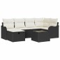 vidaXL Set di divani da giardino 7 pezzi con cuscini in rattan polyrattan nero