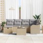 vidaXL Set giardino 7 pezzi con cuscini beige in rattan vidaXL Set giardino 7 pezzi con cuscini beige in rattan