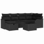 vidaXL Set divano da giardino 7 pezzi con cuscini in polirattan nero vidaXL Set divano da giardino 7 pezzi con cuscini in polirattan nero