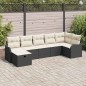 vidaXL Set di divani da giardino 7 pezzi con cuscini in rattan sintetico nero vidaXL Set di divani da giardino 7 pezzi con cuscini in rattan sintetico nero