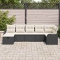 vidaXL Set di divani da giardino 7 pezzi con cuscini in rattan sintetico nero vidaXL Set di divani da giardino 7 pezzi con cuscini in rattan sintetico nero