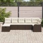 vidaXL Set Giardino 7 Pezzi con Cuscini Marroni in Rattan Sintetico vidaXL Set Giardino 7 Pezzi con Cuscini Marroni in Rattan Sintetico